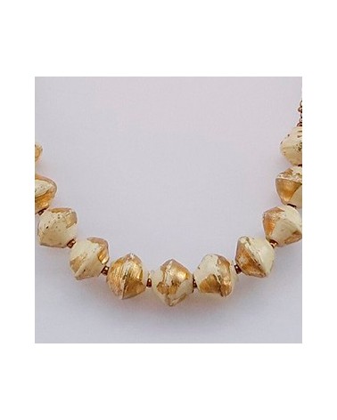 Abara kaulakoru, gold & natural white