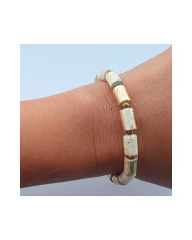 Anena rannekoru, gold & natural white