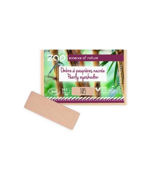 Zao Eyeshadow 105 Golden Sand, suorakulmio täyttöpakkaus