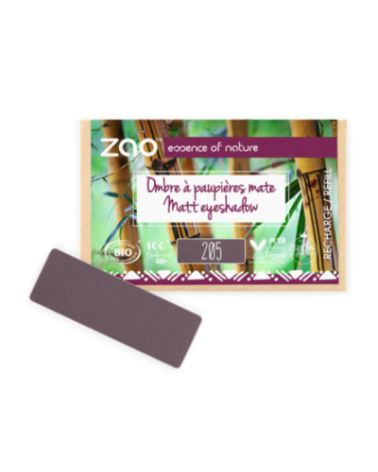 Zao Eyeshadow 205 Dark Purple, suorakulmio täyttöpakkaus