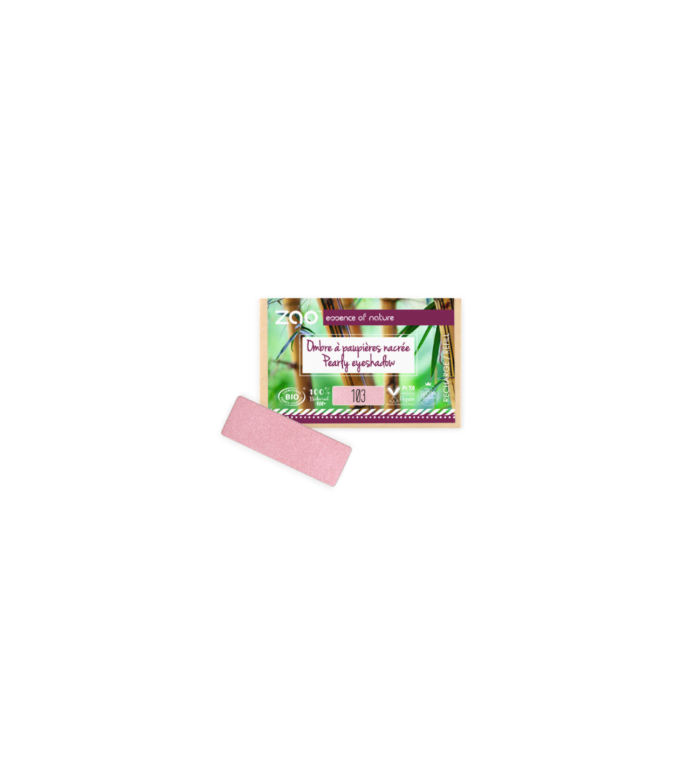 Zao Eyeshadow 103 Old Pink, suorakulmio täyttöpakkaus